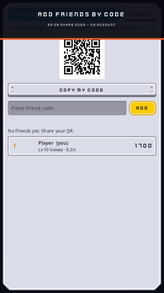 Smash Button – Freunde per Code und QR
